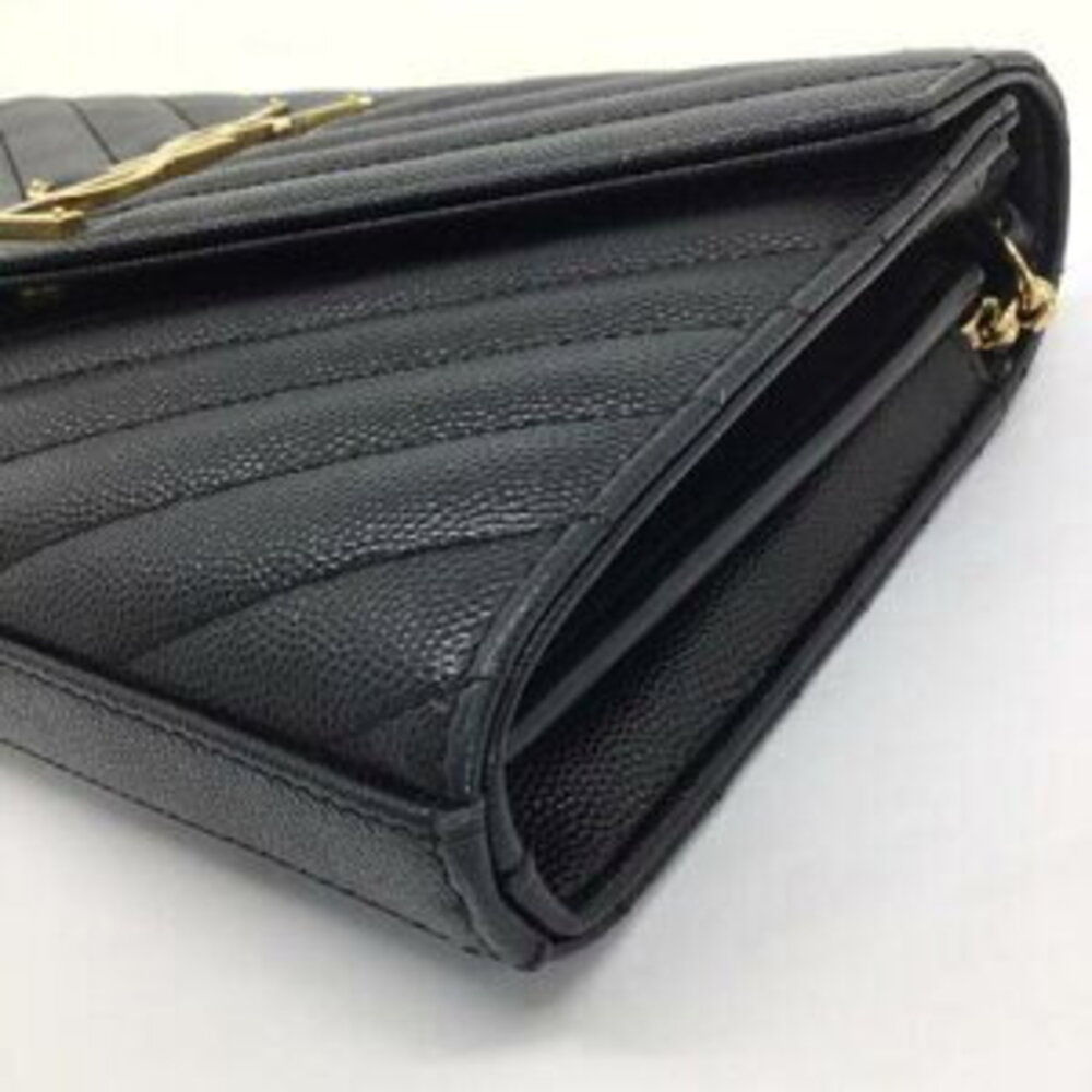 SAINT LAURENT Chain Shoulder Bag Black Leather - Picture 9 of 15